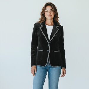 Boden Black Blazer with Silver Detailing